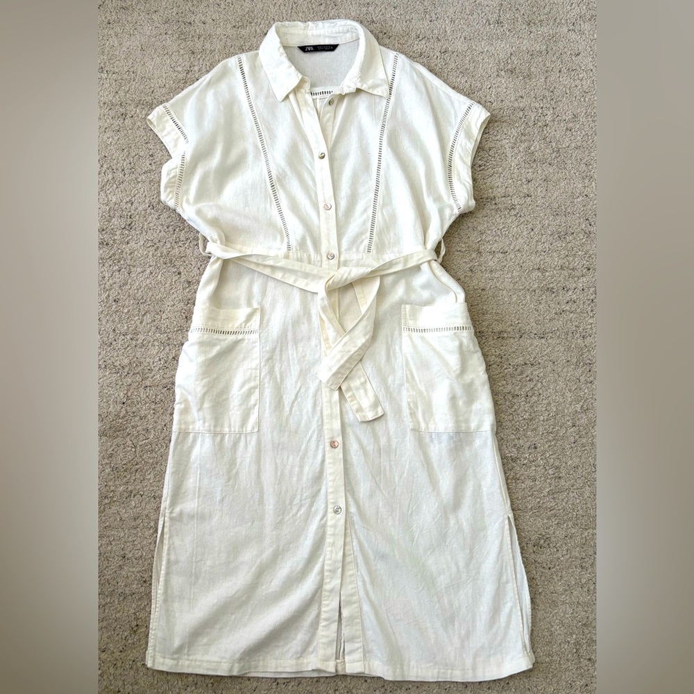 Zara Linen Shirt Dress